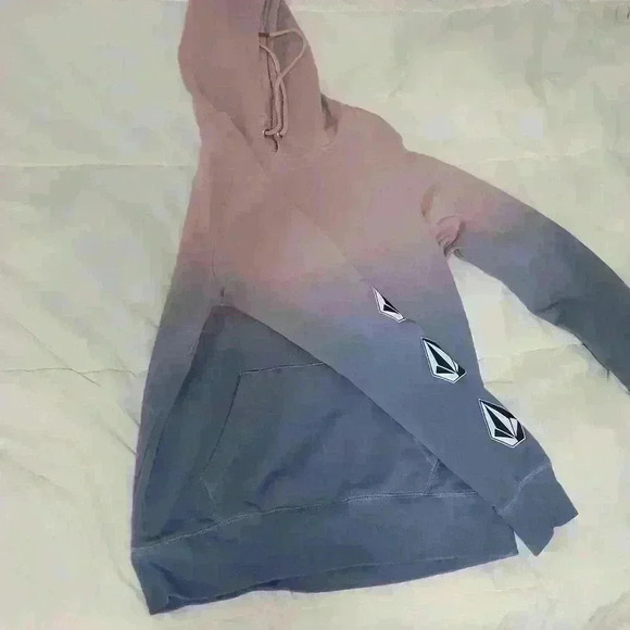 VOLCOM Vol Stone Tie Dye Womens Pink & Blue Hoodie - Picture 3 of 6